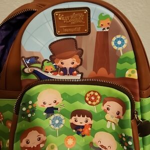 Loungefly Willy Wonka Green and Brown Backpack